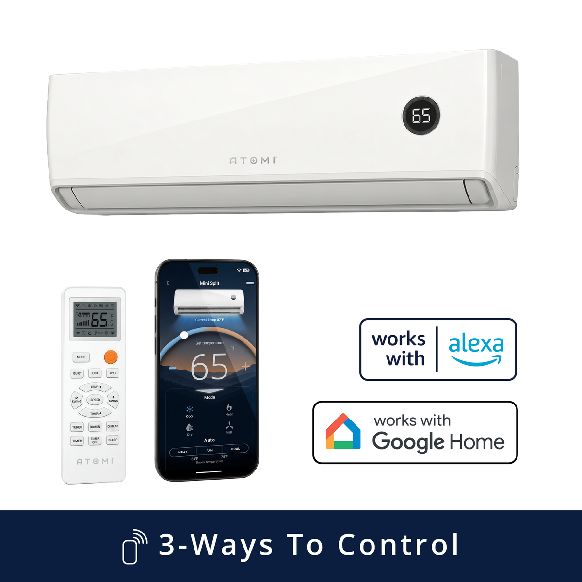 18K BTU Tempestas Inverter Ductless Mini-Split Air Conditioner and Heat Pump