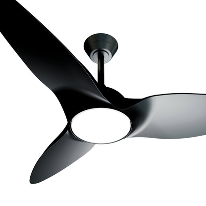 Close-up view of Monarc Smart Ceiling Fan in pearl black finish 
