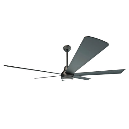Angled side view of the Bresio 60 Inch Smart Outdoor Ceiling Fan highlighting aerodynamic blade design and pearl black finish 
