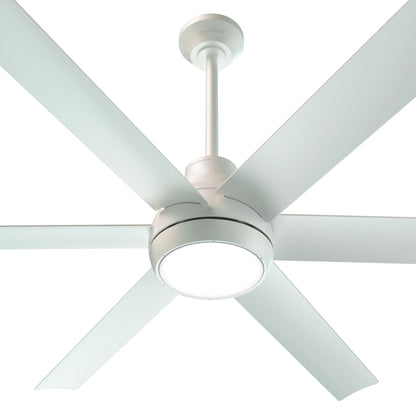 Close-up view of Bresio 60 Inch Smart Outdoor Ceiling Fan in pearl white finish 