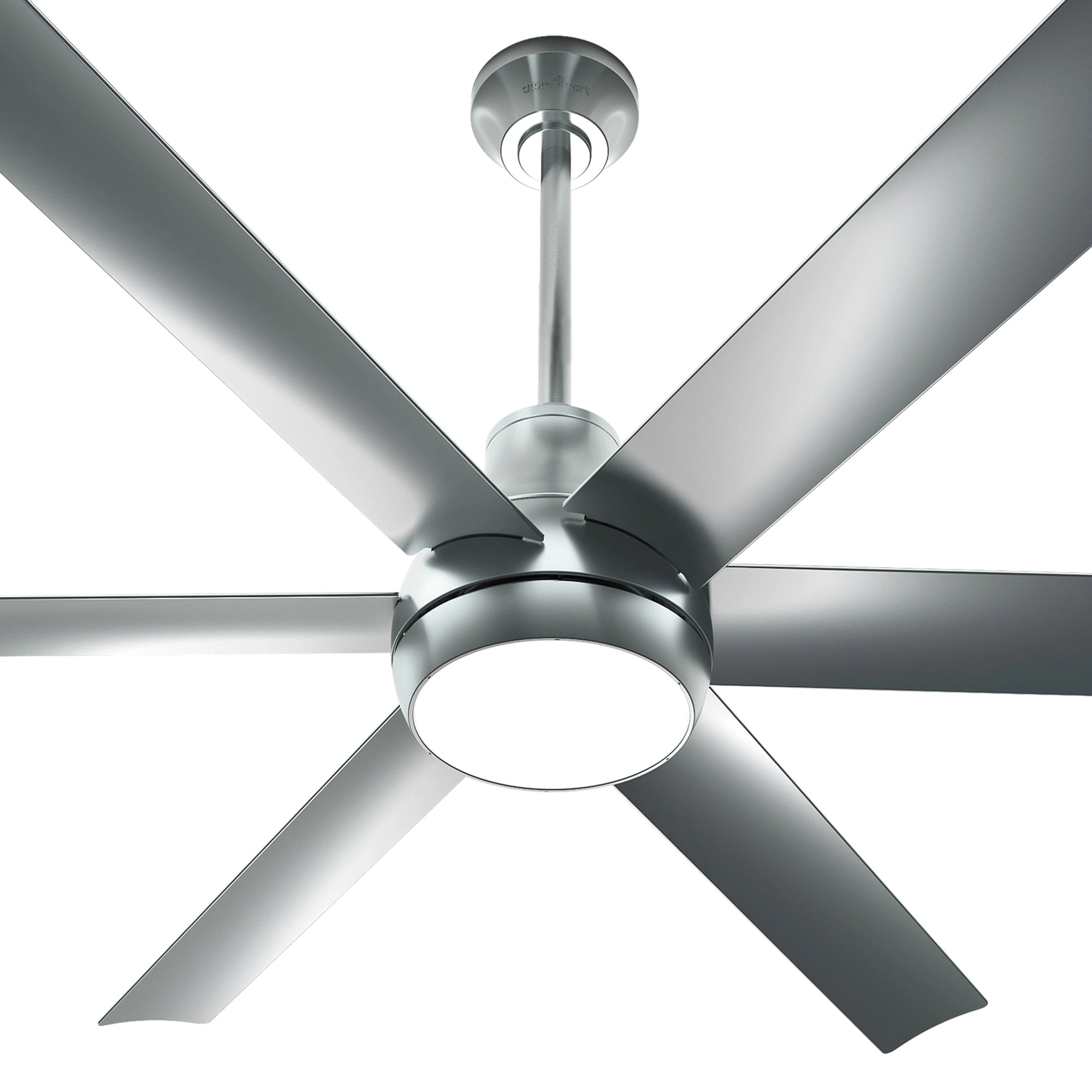 Close-up view of Bresio 60 Inch Smart Outdoor Ceiling Fan in silver finish 