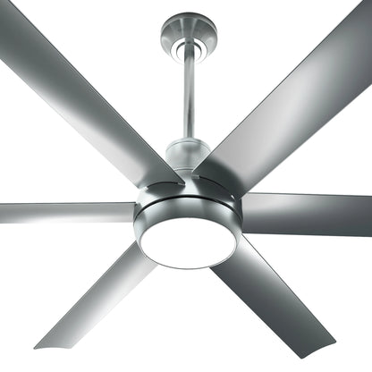 Close-up view of Bresio 60 Inch Smart Outdoor Ceiling Fan in silver finish 