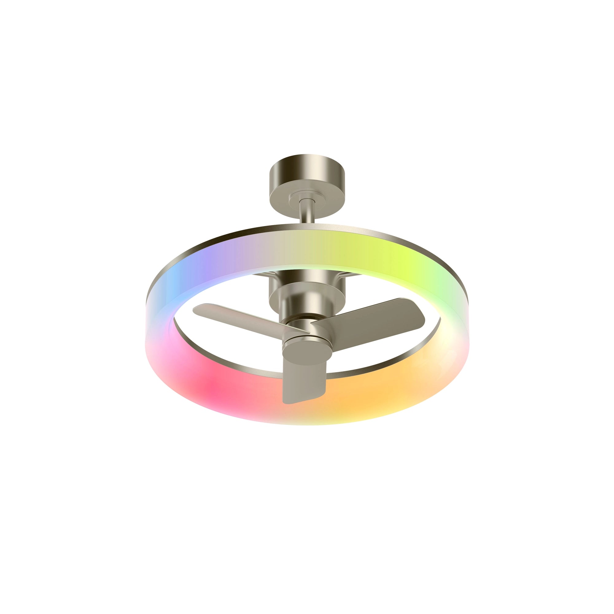 Ventosus Smart Ceiling Light + Fan with RGB lighting in nickel finish 