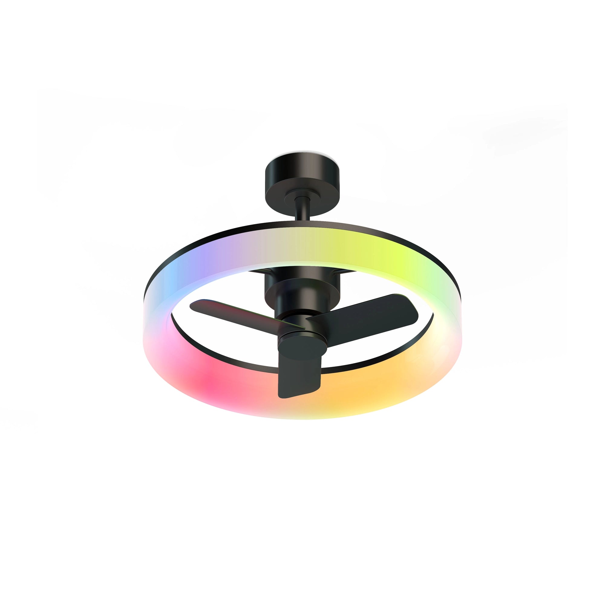 Ventosus Smart Ceiling Light + Fan with RGB lighting in pearl black finish 